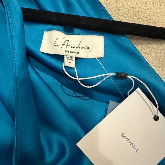 L'Academie Blue Mini Sheath Dress One Shoulder Sleeveless Cocktail- NEW - Picture 7 of 7